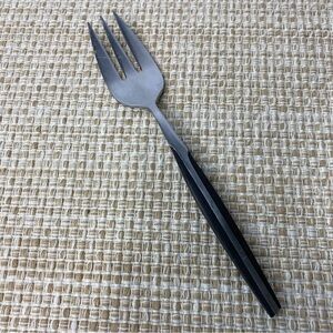 VTG ELDAN ELD2 STAINLESS SERVING MEAT FORK BLACK HANDLE FLATWARE JAPAN 9" MCM
